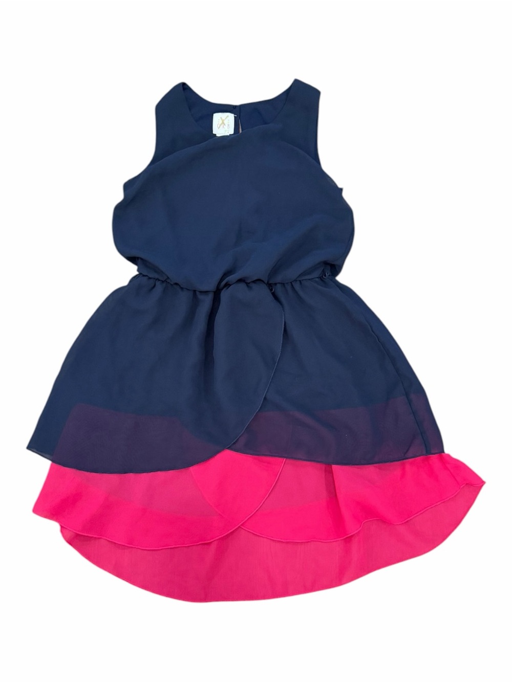 CRB Navy and Hot Pink Layered Girls' Dress 12